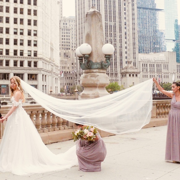 SOLD-Designer Wedding Dress - Picture 6 of 7